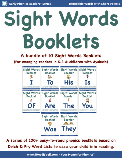 Bundles of Sight Words Booklets (Based on Dolch & Fry Word Lists & Phonics-based Short Vowels) - PDF Download