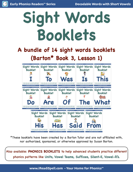 Complete Bundle of Sight Words Booklets for Barton* Students - Books 3 & 4 (PDF Download)