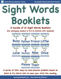 Bundles of Sight Words Booklets (Based on Dolch & Fry Word Lists & Phonics-based Short Vowels) - PDF Download