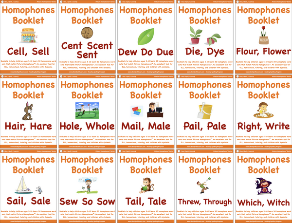 Set 2 Homophones Booklets - 15 Sets of 33 Homophones Words (Individual eBookles)