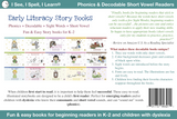 Phonics, Sight Words & Short Vowel Storybooks (Decodable Readers grades K-5 and Dyslexia) - Level A