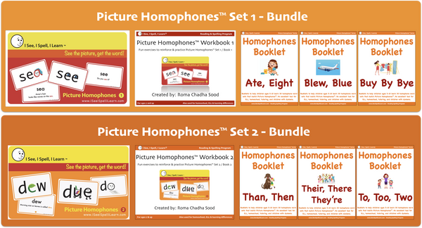 Picture Homophones™ - Bundles - Flashcards, eWorkbook, Homophones Booklets
