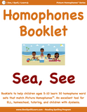 Set 1 Homophones Booklets - 15 Sets of 33 Homophones Words (Individual eBooklets)