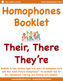 Set 1 Homophones Booklets - 15 Sets of 33 Homophones Words (Individual eBooklets)