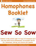 Set 2 Homophones Booklets - 15 Sets of 33 Homophones Words (Individual eBookles)